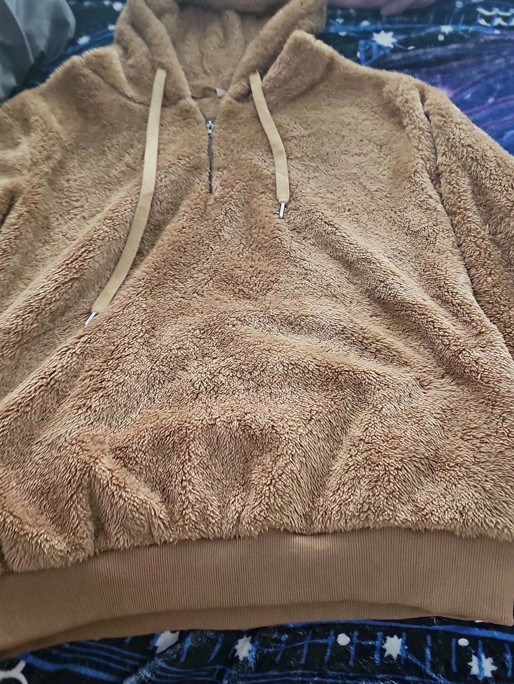 Amazon NWOT Plush Teddy Fleece Hoodie Sweater - Brown